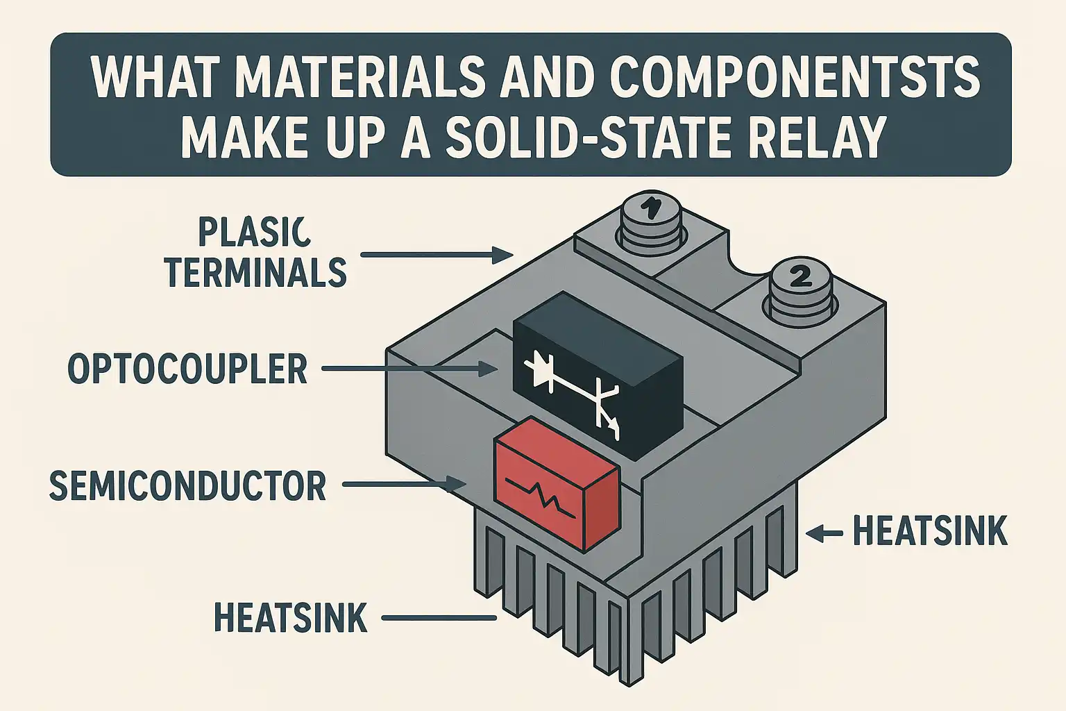Bahan dan komponen apa yang membentuk relai solid-state